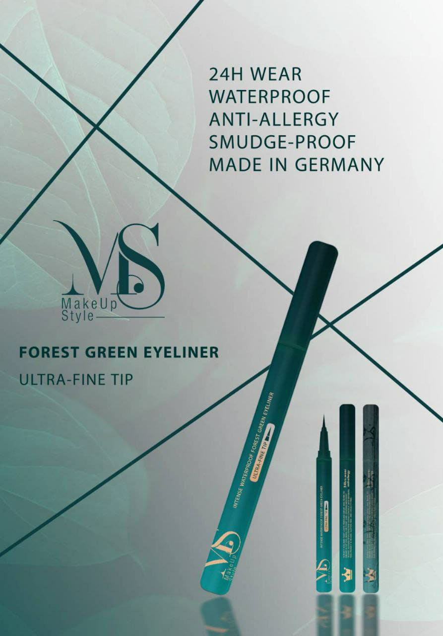 Intensive waterproof forest green eyeliner by makeup style